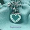Ожерелье с подвеской, галстук, домашняя цепочка с воротником, дизайнерские ювелирные изделия, семейство Tifannissm T, стерлинговое серебро S925, женское синее сердце, буква «Любовь», простая и оригинальная коробка