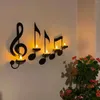 Castiçais criativos música nota titular artesanato decoração de escritório em casa piano presentes lembranças europeu e americano retro ornamentos velas