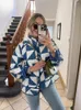 Dames Trenchcoats Geometrisch Contrast Gewatteerde jassen Lange mouw Patchwork Opstaande kraag Katoenen jas met knopen Modieus Dames Warm Bovenkleding