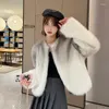 Women's Fur Chic Street Fashion Girls 2024 Winter Trendy Faux Raccoon Coat Jacket Women Thick Warm Korean Cropped Fluffy Overcoats