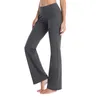 Pantaloni da donna Pantaloni svasati casual in tinta unita con tasche Pantaloni lunghi dritti slim Pantaloni da allenamento per yoga alla moda Lady Pantalones