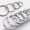 Keychains Polished Silver Keyring Stainless Steel Hole Key Rings Chain Rhodium Plated Round Double Split Keychain DIY Wholesale