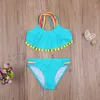 Set 2 stks Kids Meisjes Badmode Kwastje Crop Bikini Top Slipje Zwemmen Badpak Badpak voor Baby Kinderen Zomer Pool Party Nieuw