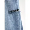 UncleDonJM lavé Vintage côté déchiré décontracté jean ample bleu Y2k hommes en détresse Baggy surdimensionné Denim 240102