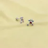 Boucles d'oreilles créatives en forme de cœur et de croix en Zircon pour femmes, Piercing, bijoux, accessoires d'oreille féminins