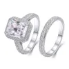 Bague de fiançailles en diamant Moissanite pour femmes, bijoux personnalisés en or massif 10K 14K 18K 2ct 3ct 4ct 5ct, coupe radiante D VVS GRA