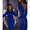 Casual Kleider Sexy Back Zip Langarm Kleid Bleistift Bodycon Dame Vestido De Renda Herbst