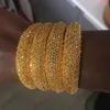 Dubai Balls Bangles for Women Ethiopian Bracelets Wedding Jewelry African Gifts Gold Color Islam Middle East Gold Bangle 240103