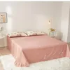 Ensembles de literie Ensemble de quatre pièces 1,8 m petite impression florale teinture rose pur coton housse de couette lumière luxe simple chaleur chaude textile à la maison