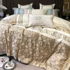 Bedding Sets European Classical Style 120 Gsm Long-staple Cotton Yarn-dyed Relief 4 Pcs Jacquard Beddings Pure All