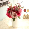 Flores de casamento YO CHO Buquê de dama de honra Gerbera Rose Bouquets Artificial Hortênsia Seda DIY Suprimentos Decoração de escritório em casa