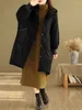 Trench da donna 2024 Cappotto invernale oversize di media lunghezza in cotone con cappuccio Edizione coreana Giacca imbottita calda con cappuccio allentato per le donne Casual