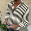 Mäns avslappnade skjortor Herrens casual skjorta LAPEL-knapp Fashion Clothing Jacket Grafiska ränder Tryckta Aristokratiska boll Business Shirt S-6XL Summer