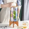 Water Bottles 2800/660ml Nordic Borosilicate Glass Bottle Creative Vat Self-help Fruit Juice Bibcock Cold Drink Barrels Dispenser