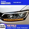 DRL feux de jour Streamer clignotant indicateur lampe avant pour VW Polo LED phare de voiture 11-18 feux de route ange oeil lentille de projecteur