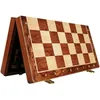 15 x 15 High-end folding schackuppsättning Top-klass klassisk handarbete Solid Wood Pieces Walnut Chessboard Children Gift Board Game 240102