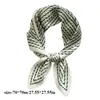 Scarves Women Silk Satin Neck Tie Hand Headscarves 70cm Square Striped Crinkle Scarf Female Pleated Bandana Shawl Office Lady Hair Band