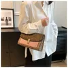 2024 nova bolsa feminina moda ombro contraste pequeno impresso quadrado corrente cinta casual crossbody saco