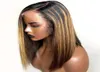 13x6 destaque peruca 180 427 ombre marrom curto bob perucas brasileiro remy cabelo mel loira peruca dianteira do laço colorido perucas de cabelo humano391478670332