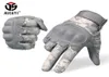 Taktiska militära arméhandskar ACU Camouflage Touch Screen Paintball Combat Fight Hard Knuckle Bicycle Full Finger Gloves Men LJ2013697927