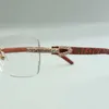 Stil High-End-Designer-Rahmen mit Endlosdiamanten 3524012 für Männer und Frauen, natürliche Tiger-Holzbrille, Größe 55–18–135 mm