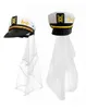 Berets Sailor Captain Hat Veil Nautical Bachelorette Party Bridal with H7efberets6094448