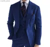 Ternos masculinos blazers cinza lã tweed ternos masculinos para casamento de inverno formal noivo smoking 3 peça espinha de peixe masculino moda conjunto jaqueta colete com calças q230103