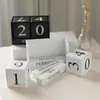 Vintage Desktop Träbokstäver Kalender Cube Block Home Decoration Accessories Shooting Prop Letter Träkalender 240103