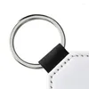 Party Favor 220Pcs PU Leather Blank Sublimation Transfer Keychains Round Square Heart DIY Key Organizer Gift Ring