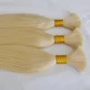 Weeft goede deal kleur 613 blonde menselijke haarverlenging in bulk goedkope rechte golf braziliaanse haar bulk voor vlechten geen bijlage gratis schip