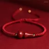 Charm Bracelets Handmade Vintage Chinese Style Cinnabar Gourd Bracelet For Women Year Of The Fate Red String Accessories Couple Gift