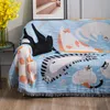 Kawaii Kat Gooi Deken Gebreide Beddengoed Sofa Handdoek Volledige Dekking Picknick Kussen Tapestry Spreien Bed 240103