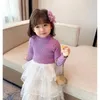 High Neck Baby Sweaters Autumn Winter Kids Pojkar Girls Long Sleeve Pure Color Knit Sweater Baby Kids Girls Pullover Sweaters 240103