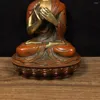 Figurine decorative 21 cm Ornamenti in bronzo tibetano nepalese Statua scolpita in oro e argento placcato in rame viola del maestro Shakyamuni