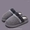 Slippers WDZKN Women Winter Home Thick Bottom Warm Cotton Shoes Slip-On Anti Slip Platform Indoor Bedroom Couple Men