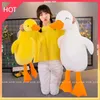 Gaint White Goose Plush Toy Super Soft Sfisted Animals Plushie Huging Pillow Yellow Duck Peluche Gifts for Kids Girl 240103