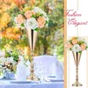 2st TABLEDOP Flower Vase Wedding Centerpiece Decor Metal Flower Stand Artificial Flower Ornaments for Anniversary Birthday Part 240103