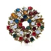 Jewelry Rui Jia Dusk Large Flower Crystal Brooch Ladies Fashion Brooch Pin Bouquet Rhinestone Brooch and Coat Scarf Clip Jewelry