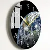 Orologi da parete Design Orologio in vetro di lusso Moderno Orologio creativo silenzioso Digitale Soggiorno Cucina Grande decorazione W