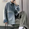 S-3XL Denim Jackets Men Autumn Baggy Big Pockets Korean Style Streetwear Vitality Handsome Blocking Outwear Chic mysig Lapel Ins 240102