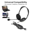 Microphones USB Headset With Microphone Universal Noise Cancelling Headphones Stereo Sound Earphones For Phone Computer PC Gaming