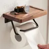 Paper Towel Rack Black Walnut Toilet Rollrack Creative Solid Wood Towelhook Bathroom 240102
