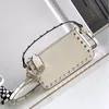 Stud Crossbody Bag Rivet Shoulder Bags Genuine Leather Zipper Closure Fashion Letters Internal Card Slot Detachable Handle Strap Multiple Colors Hand Wallets