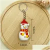 Décorations de Noël Père Noël Porte-clés Pendentif Mignon Dessin animé Petite livraison directe Maison Jardin Fête Fournitures Dhqf2