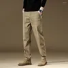 Męskie spodnie wiosna zielona bawełniana stała praca noszenie swobodne spodnie szerokie koreańskie Y2K odzieżowe ładunki do joggera