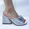 Top Italian Designer Fashionable Luxury Round Head Colorful Bright Diamond Bow Tie Summer Party Women Chunky Heel Sandals 240102