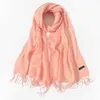 2019 Luxury Brand Summer Thin Scarves for Women Shawls and Wraps Fashion Solid Female Hijab Stole Pashmina Cashmere Foulard X07222921735