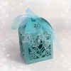 Gift Wrap 50 PCS Laser Cut Love Heart Shape Wedding Candy Boxes Favor Ribbon Decoration 7ZSH111