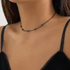 Choker PuRui Gothic Kristallperlen Halskette Für Frauen Minimalistischer Schwarzer Kugelkettenschmuck Am Hals Mädchen Partyzubehör