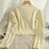 Yuoomuoo chique moda cereja malha cardigan feminino outono bonito botão até oneck manga longa casaco streatwear senhora y2k suéteres 240103